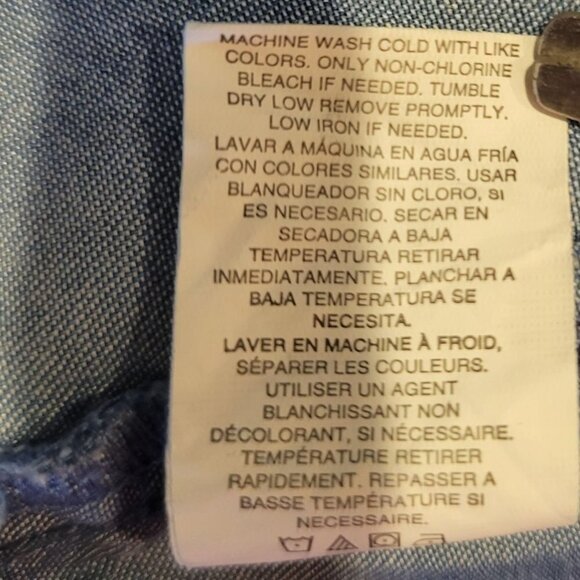 Thread & Supply Sz Small Blue Pull On Cloth Belt PaperBag Waist Chambray Shorts - Picture 6 of 7